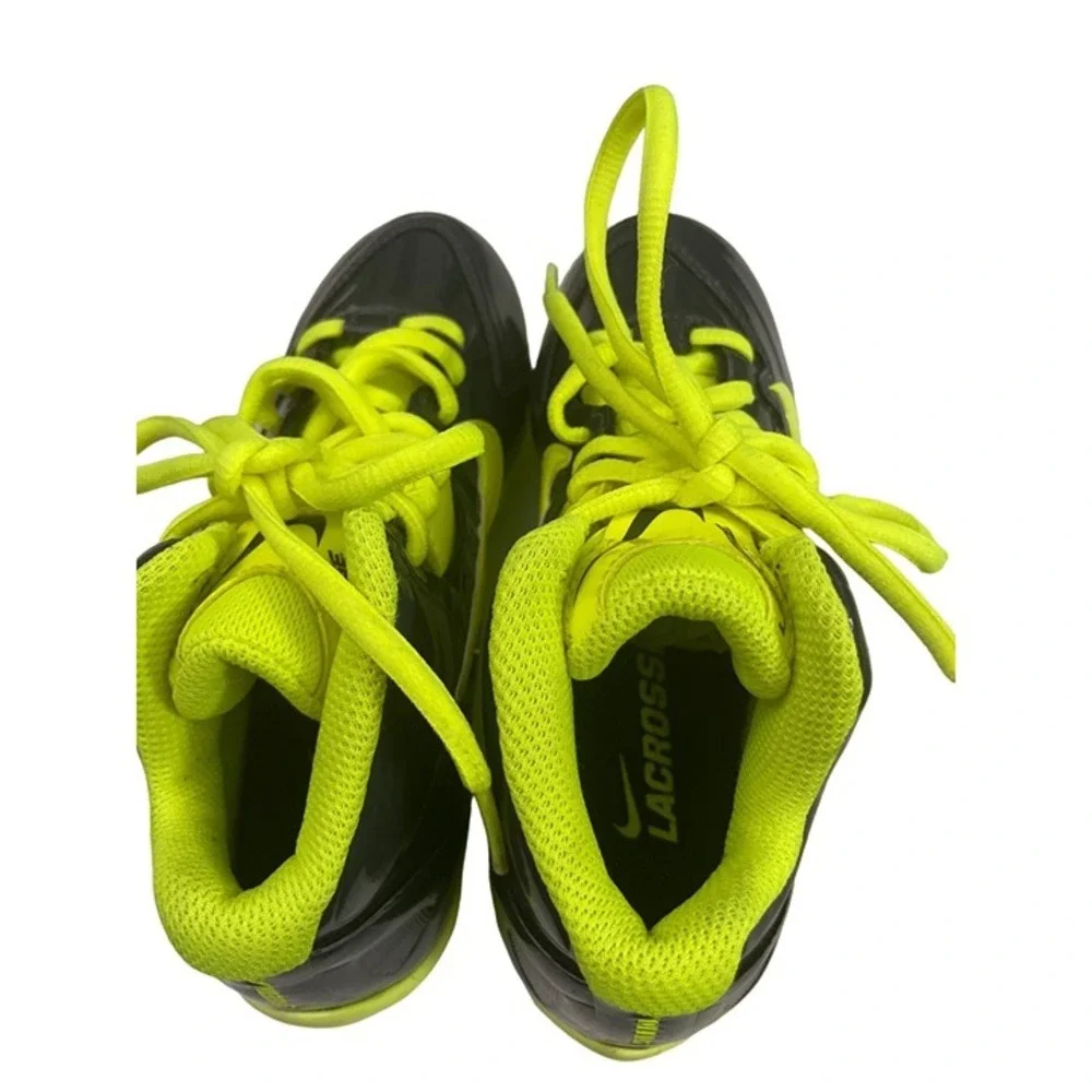 Nike‎ Speedlax Lacrosse Cleats Youth 1.5Y Black Volt Neon Yellow Dual Pull